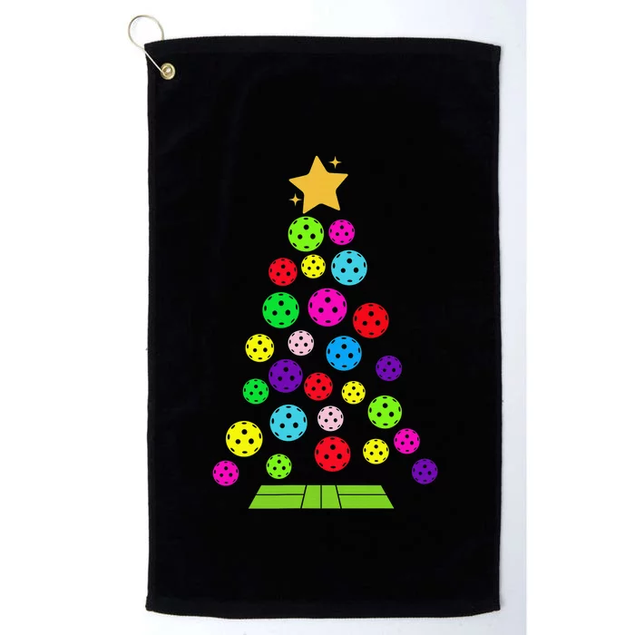 Pickleball Christmas Tree Santa Pickleball X Mas Lights Platinum Collection Golf Towel