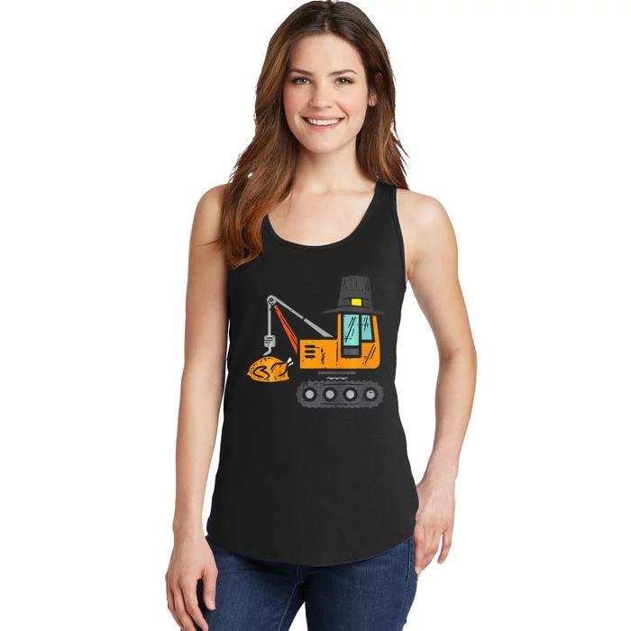 Pilgrim Crane Turkey Thanksgiving Truck Ladies Essential Tank