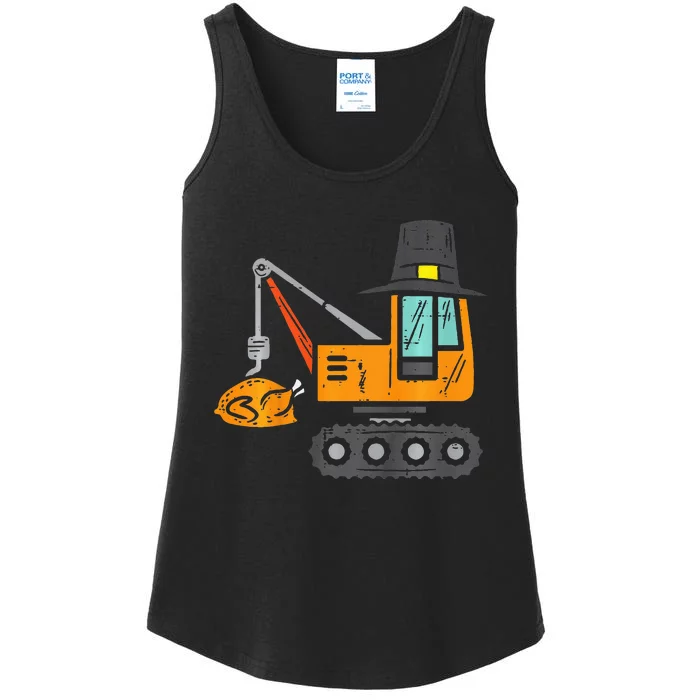 Pilgrim Crane Turkey Thanksgiving Truck Ladies Essential Tank