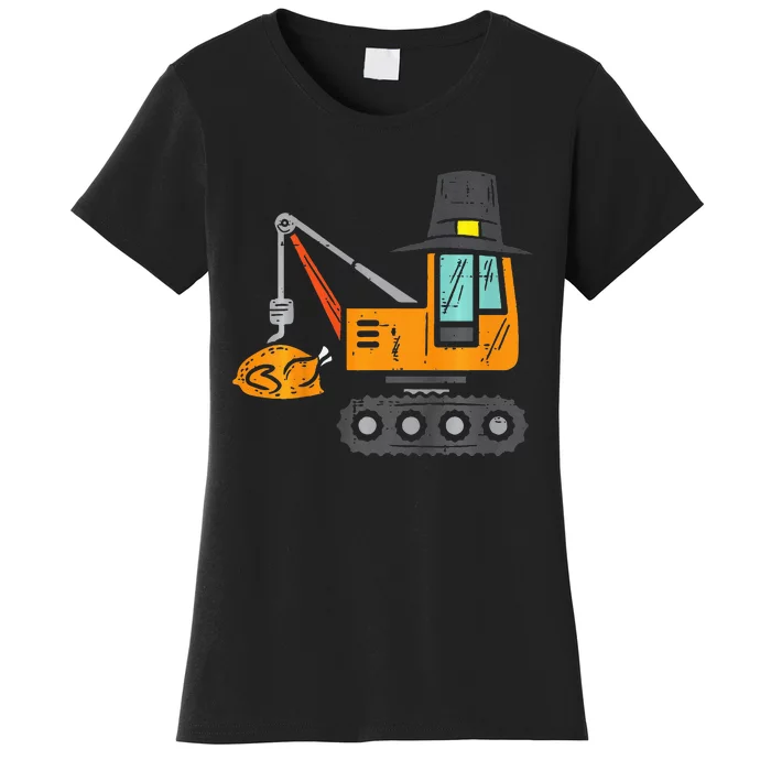 Pilgrim Crane Turkey Thanksgiving Truck Women's T-Shirt