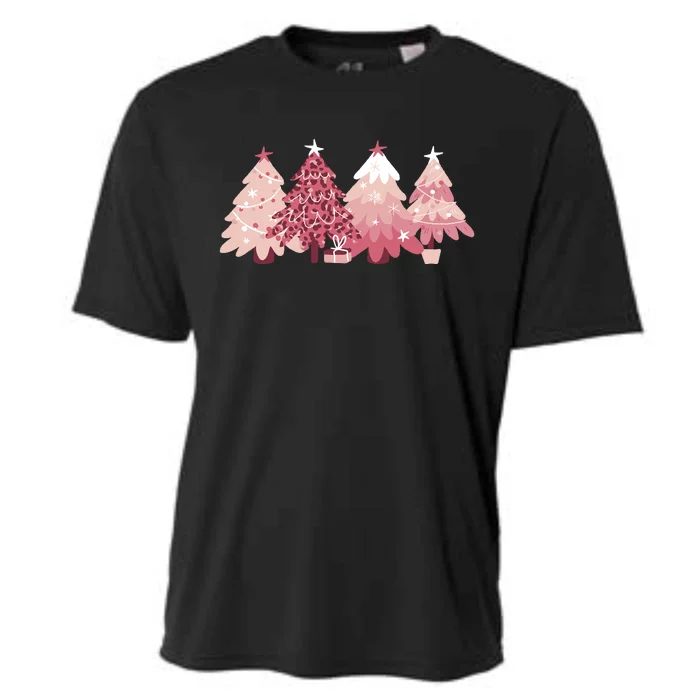 Pink Christmas Tree Holiday Cooling Performance Crew T-Shirt