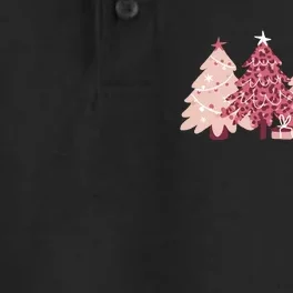 Pink Christmas Tree Holiday Dry Zone Grid Performance Polo