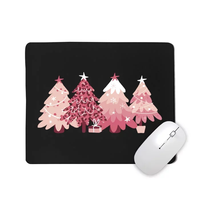 Pink Christmas Tree Holiday Mousepad