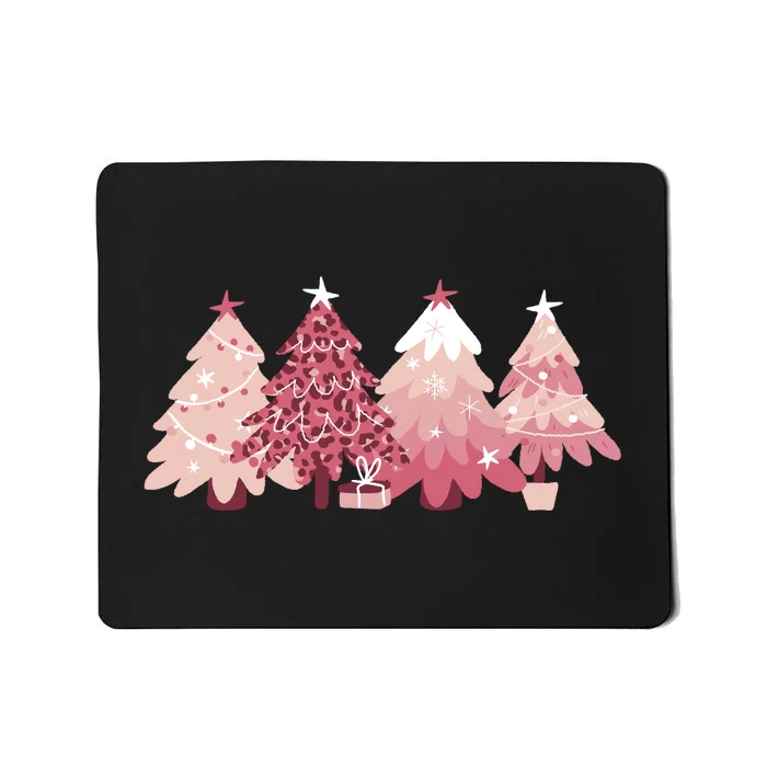 Pink Christmas Tree Holiday Mousepad