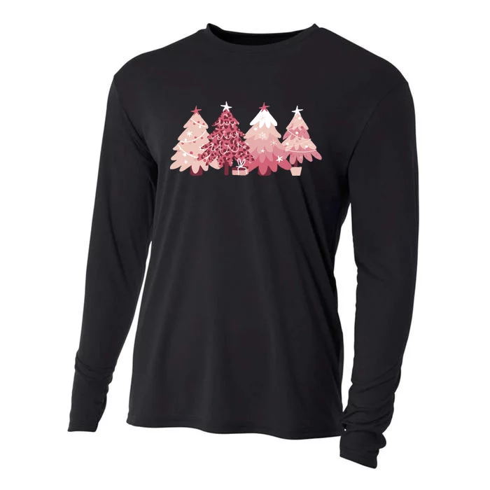 Pink Christmas Tree Holiday Cooling Performance Long Sleeve Crew