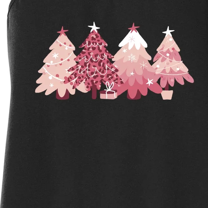 Pink Christmas Tree Holiday Women's Racerback Tank