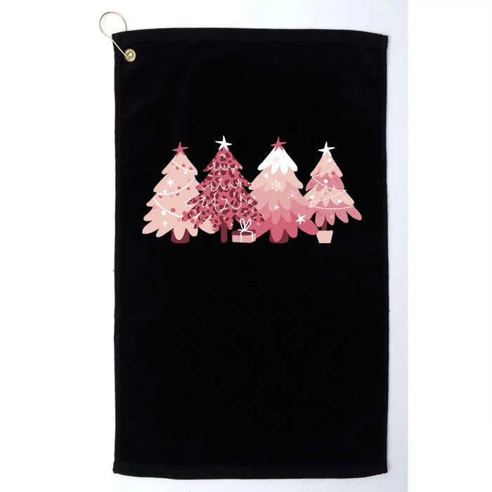 Pink Christmas Tree Holiday Platinum Collection Golf Towel