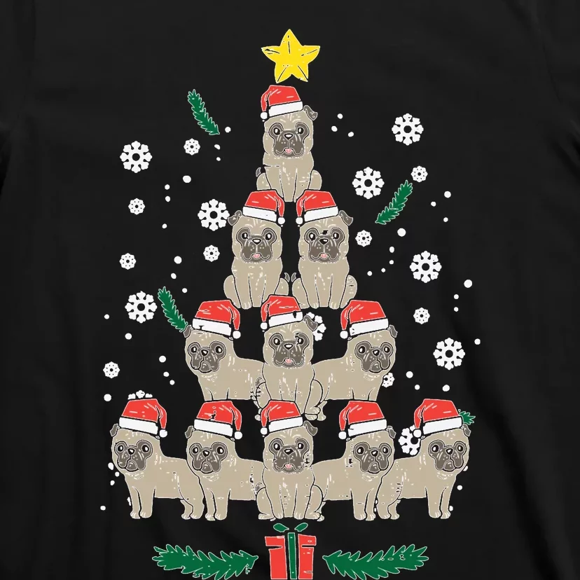 Pug Christmas Tree Dog Xmas Pjs Pajamas S Sweatshirt T-Shirt