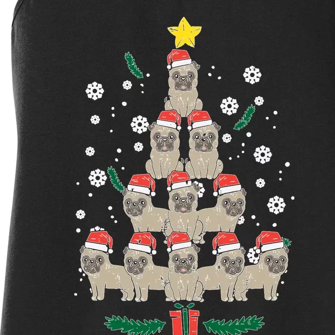 Pug Christmas Tree Dog Xmas Pjs Pajamas S Sweatshirt Women's Racerback Tank