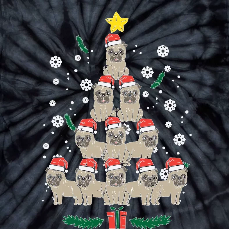 Pug Christmas Tree Dog Xmas Pjs Pajamas S Sweatshirt Tie-Dye T-Shirt