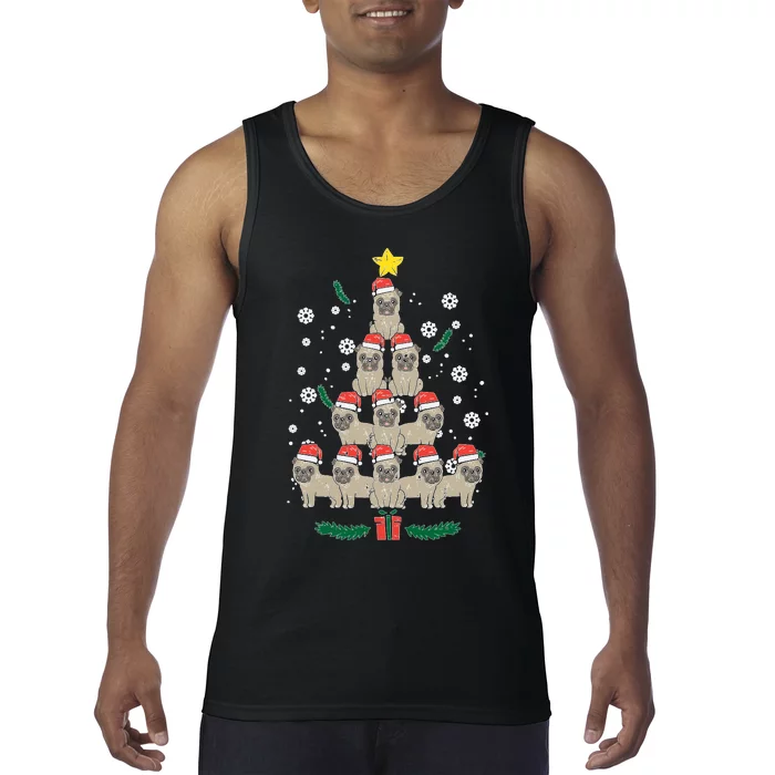 Pug Christmas Tree Dog Xmas Pjs Pajamas S Sweatshirt Tank Top