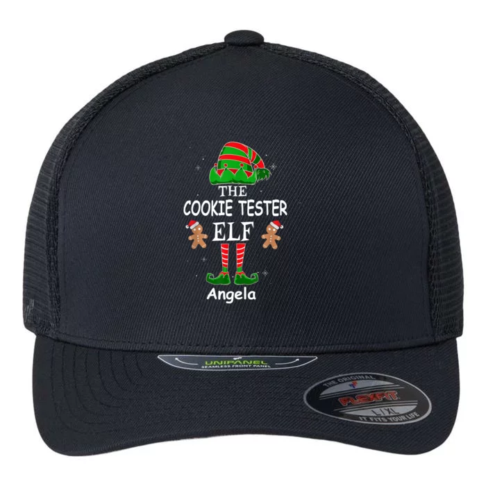 Personalized Cookie Tester Elf Family Matching Charismas Custom Name Flexfit Unipanel Trucker Cap