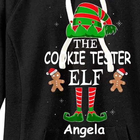 Personalized Cookie Tester Elf Family Matching Charismas Custom Name Women's Fleece Hoodie