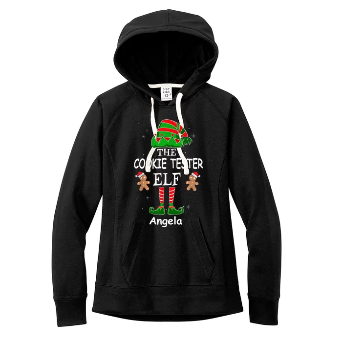 Personalized Cookie Tester Elf Family Matching Charismas Custom Name Women's Fleece Hoodie