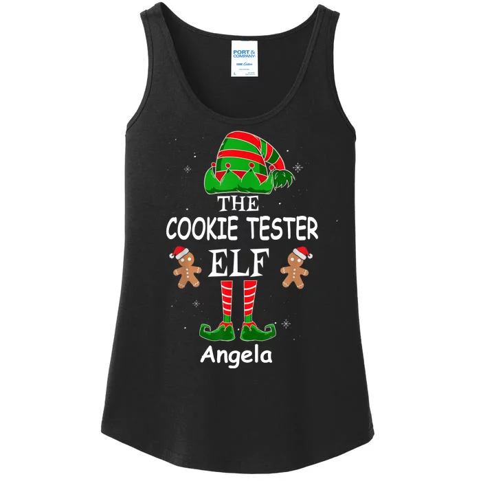 Personalized Cookie Tester Elf Family Matching Charismas Custom Name Ladies Essential Tank