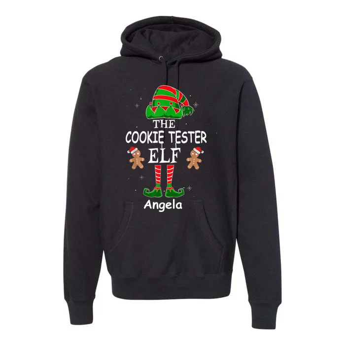 Personalized Cookie Tester Elf Family Matching Charismas Custom Name Premium Hoodie