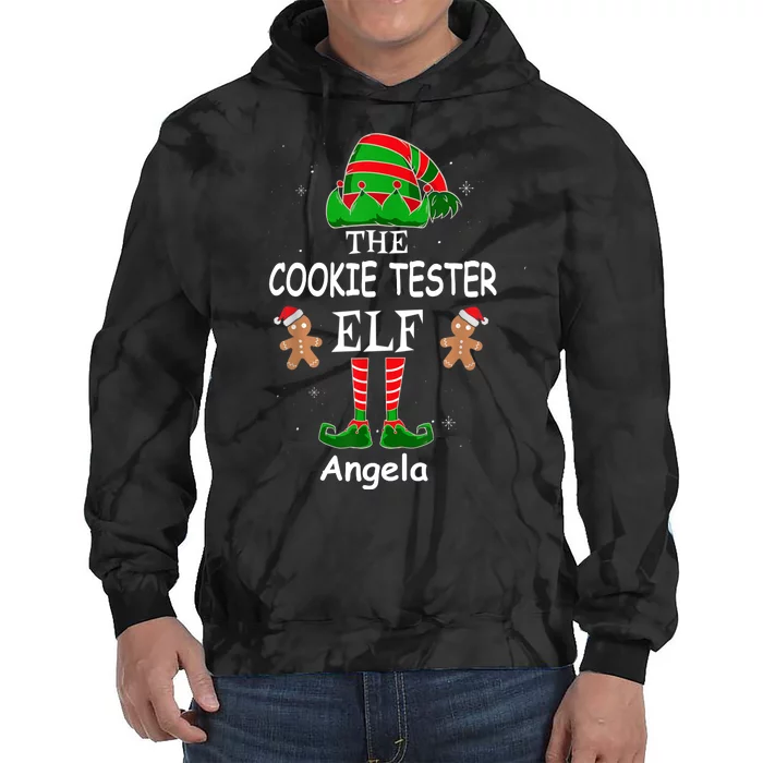 Personalized Cookie Tester Elf Family Matching Charismas Custom Name Tie Dye Hoodie