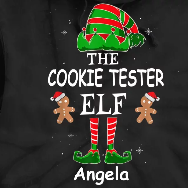 Personalized Cookie Tester Elf Family Matching Charismas Custom Name Tie Dye Hoodie