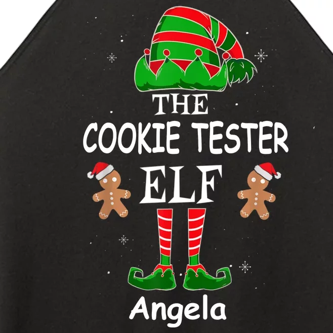 Personalized Cookie Tester Elf Family Matching Charismas Custom Name Women’s Perfect Tri Rocker Tank