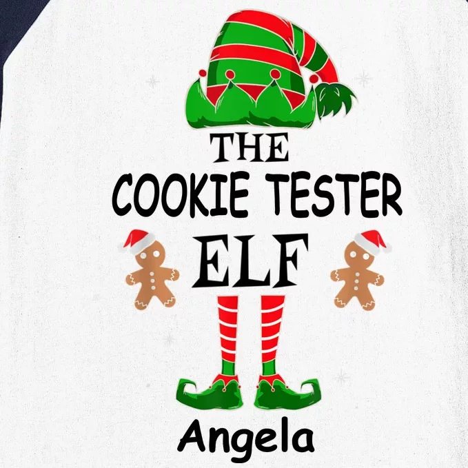 Personalized Cookie Tester Elf Family Matching Charismas Custom Name Baseball Sleeve Shirt