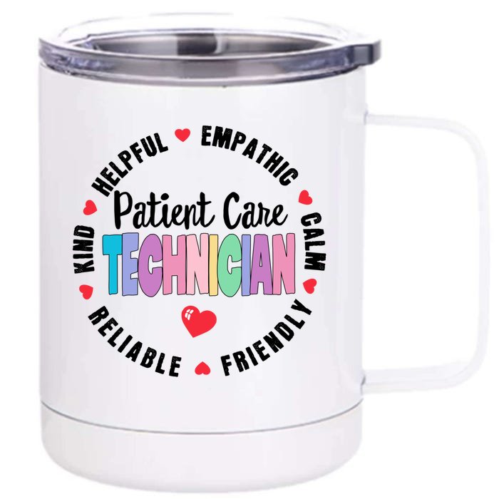 Patient Care Technician Appreciation Week Healthcare Workers Gift Front & Back 12oz Stainless Steel Tumbler Cup