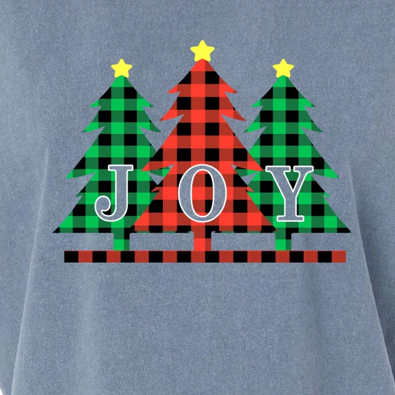 Plaid Christmas Trees Joy To The World Meaningful Gift Garment-Dyed Women's Muscle Tee