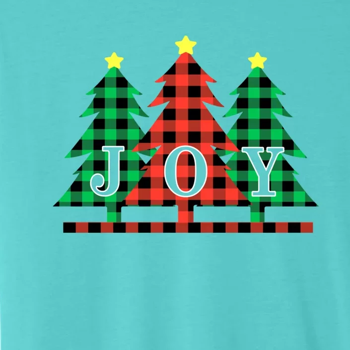 Plaid Christmas Trees Joy To The World Meaningful Gift ChromaSoft Performance T-Shirt