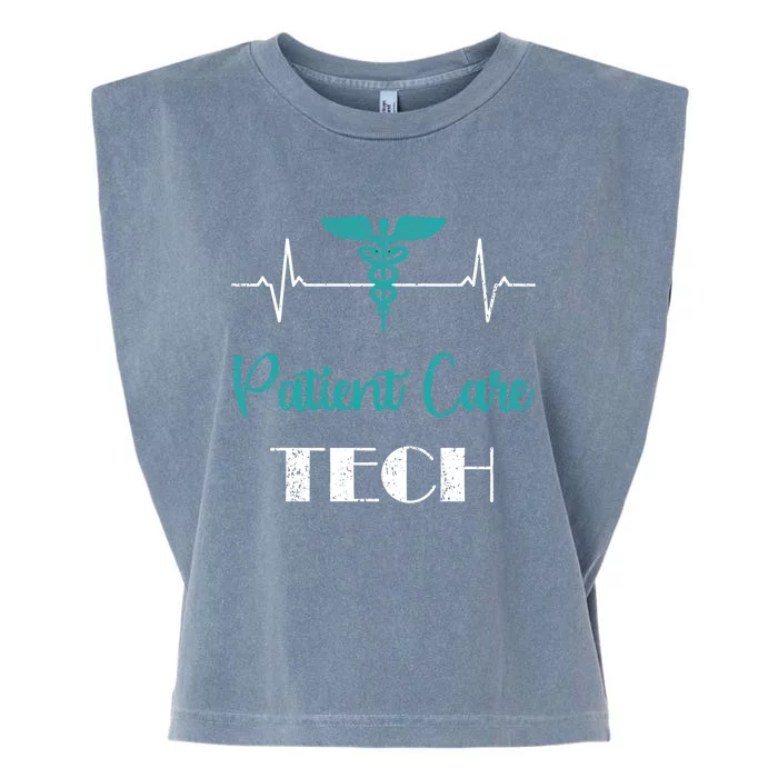 Patient Care Technician Patient Care Tech Heartbeat Funny Gift Garment-Dyed Women's Muscle Tee