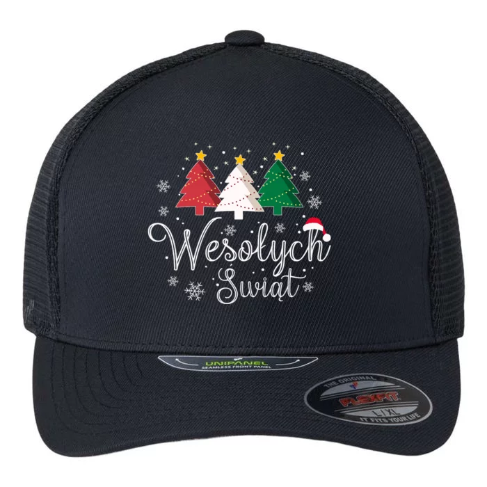 Poland Christmas Tree Polish Merry Xmas Wesolych Swiat Flexfit Unipanel Trucker Cap