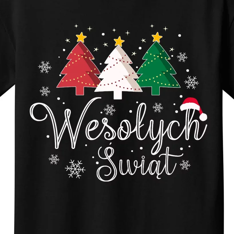 Poland Christmas Tree Polish Merry Xmas Wesolych Swiat Kids T-Shirt