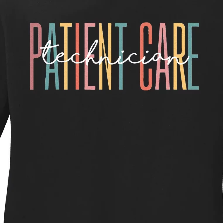 Patient Care Technician Best Patient Care Tech PCT Ladies Long Sleeve Shirt