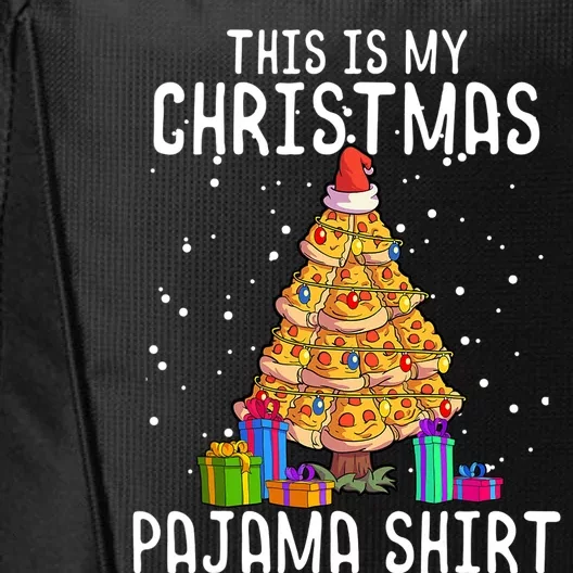 Pizza Christmas Tree Shirt Pizza Lover Gift Xmas City Backpack