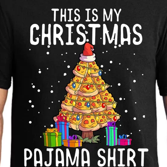 Pizza Christmas Tree Shirt Pizza Lover Gift Xmas Pajama Set