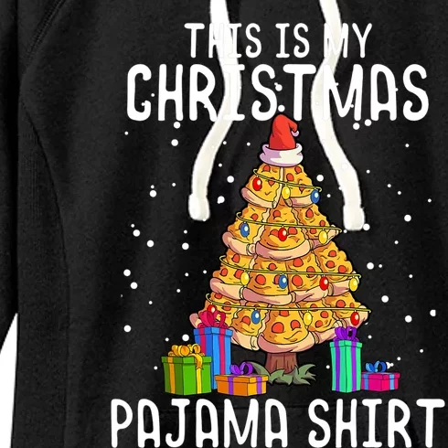 Pizza Christmas Tree Shirt Pizza Lover Gift Xmas Women's Fleece Hoodie