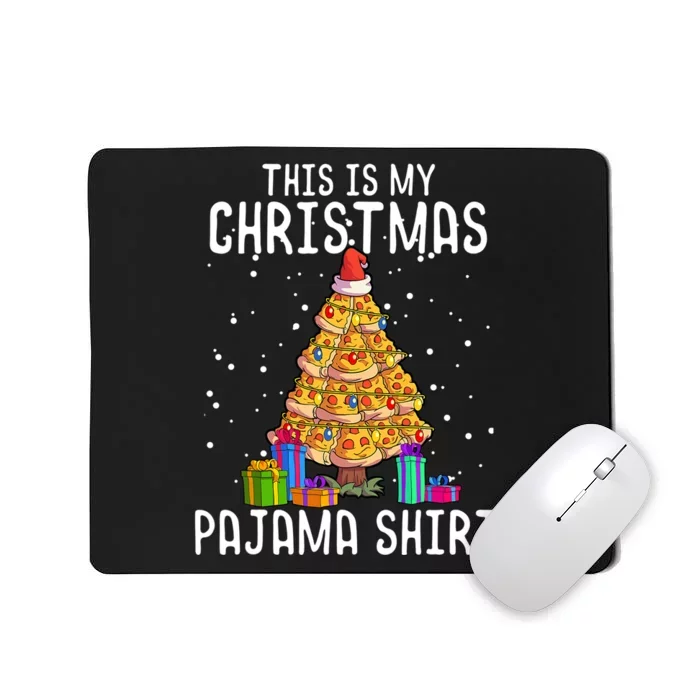 Pizza Christmas Tree Shirt Pizza Lover Gift Xmas Mousepad