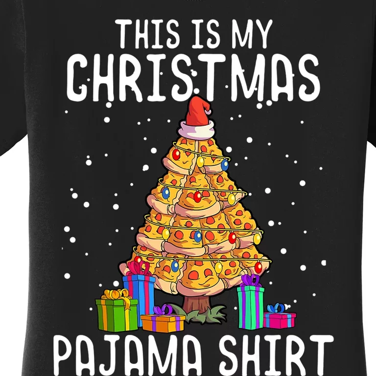 Pizza Christmas Tree Shirt Pizza Lover Gift Xmas Women's T-Shirt