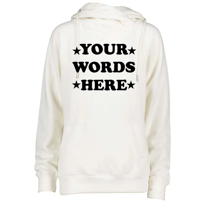 Personalized Custom Text Cute Retro Groovy Font Womens Funnel Neck Pullover Hood