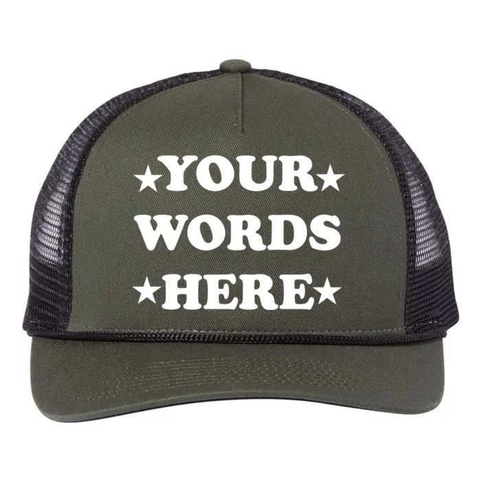 Personalized Custom Text Cute Retro Groovy Font Retro Rope Trucker Hat Cap