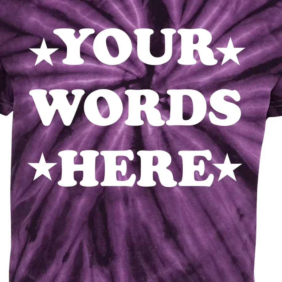 Personalized Custom Text Cute Retro Groovy Font Kids Tie-Dye T-Shirt