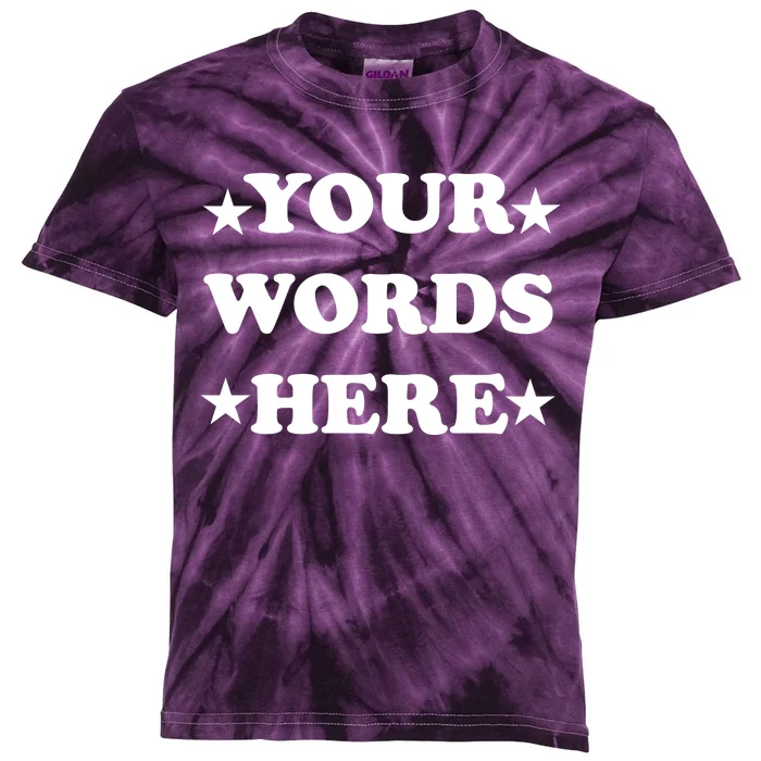 Personalized Custom Text Cute Retro Groovy Font Kids Tie-Dye T-Shirt