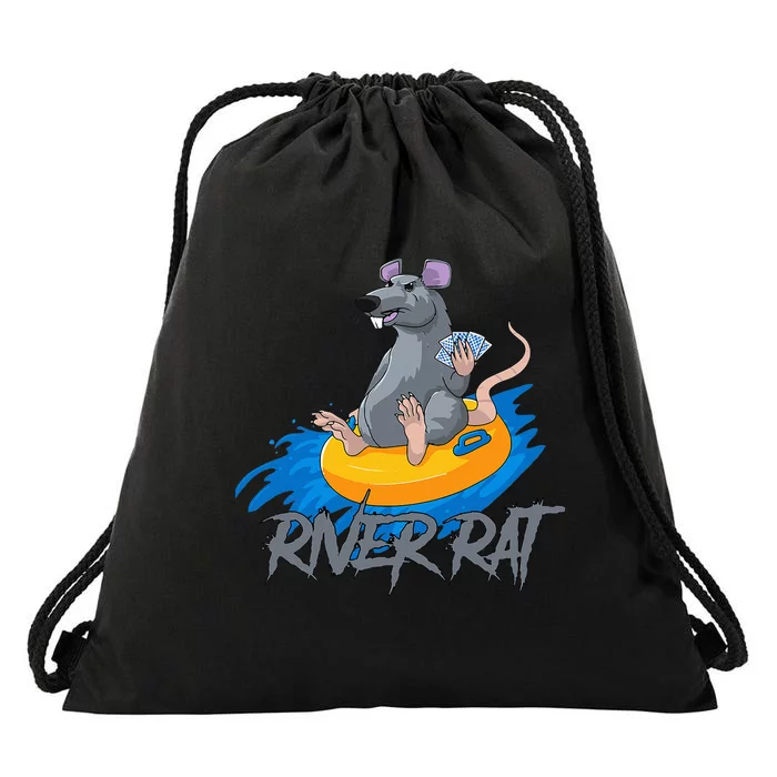 Poker Cards Texas Hold Em River Rat Casino Funny Drawstring Bag