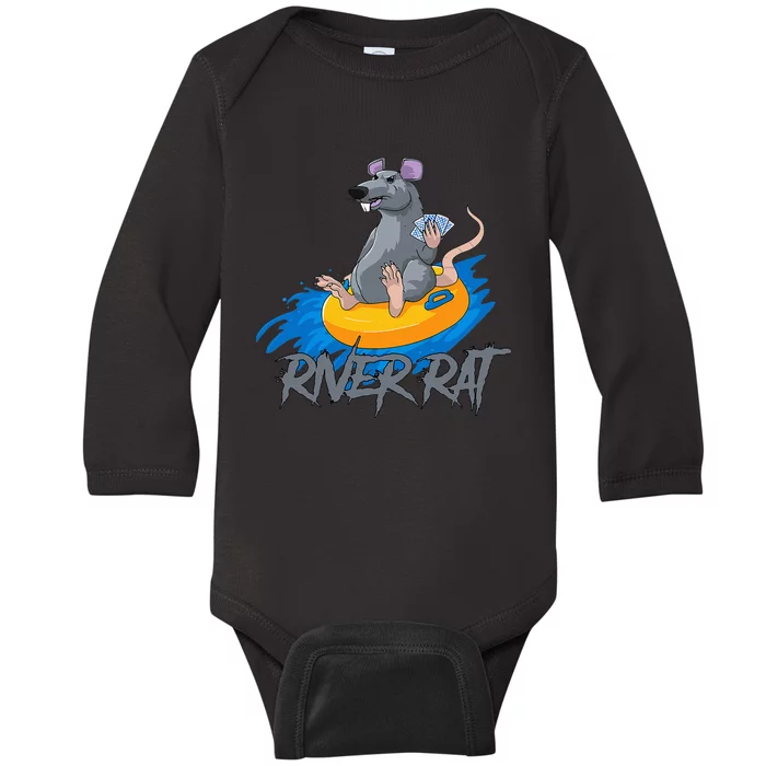 Poker Cards Texas Hold Em River Rat Casino Funny Baby Long Sleeve Bodysuit