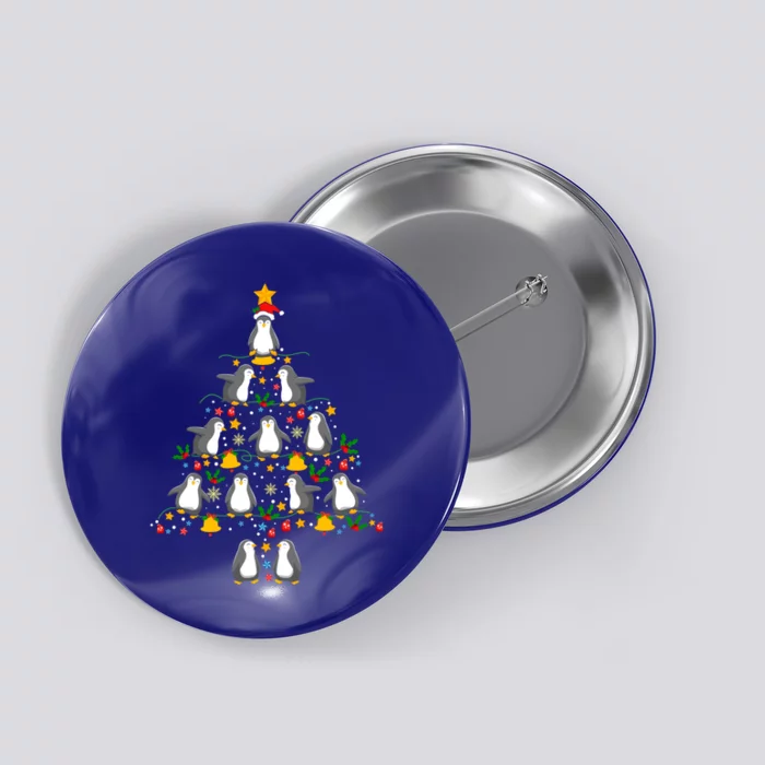 Penguin Christmas Tree Funny Gift Funny Penguin Christmas Lights Gift Button