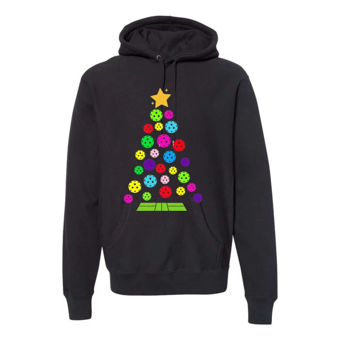 Pickleball Christmas Tree Premium Hoodie