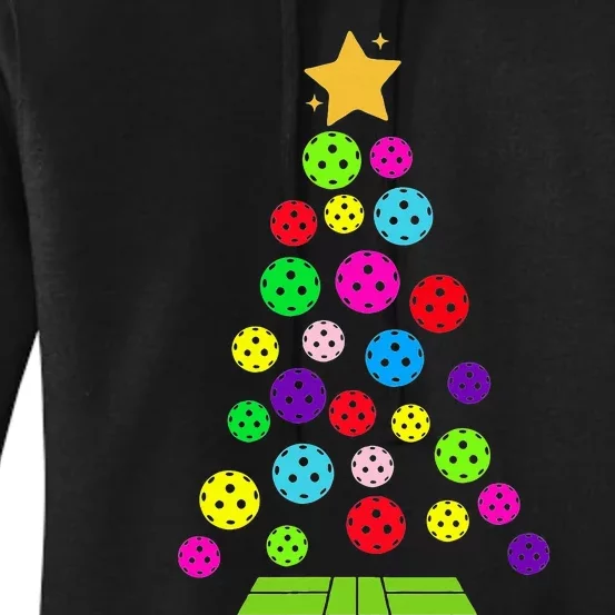 Pickleball Christmas Tree Women's Pullover Hoodie