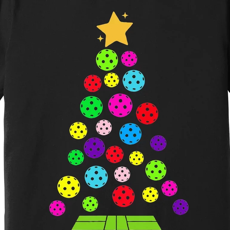 Pickleball Christmas Tree Premium T-Shirt