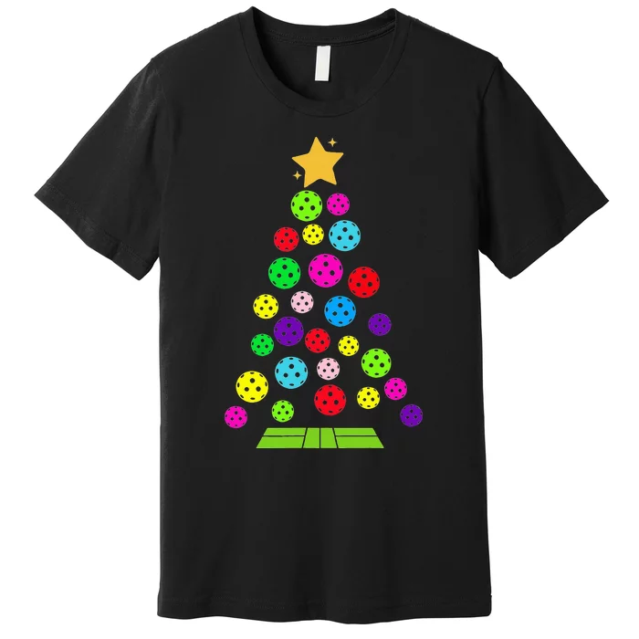 Pickleball Christmas Tree Premium T-Shirt