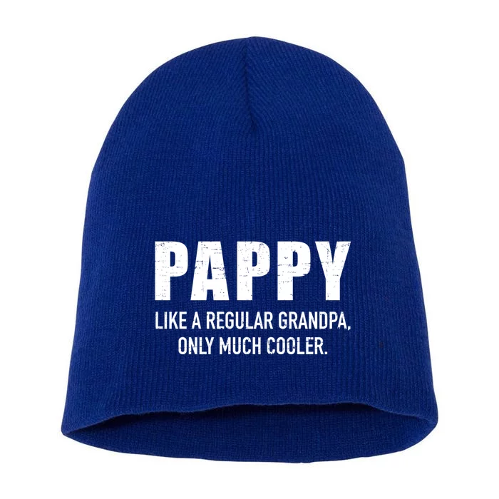 Pappy Cooler Than A Regular Grandpa Gift Short Acrylic Beanie