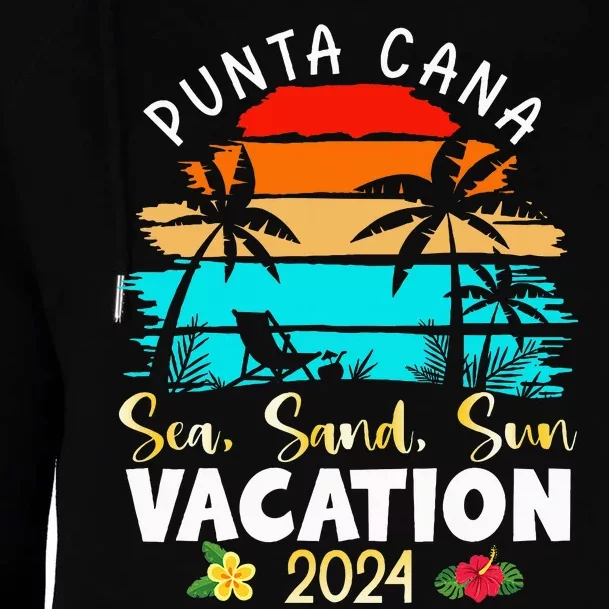 Punta Cana Trip 2024 Beach Vacation Summer Holliday Match Womens Funnel Neck Pullover Hood