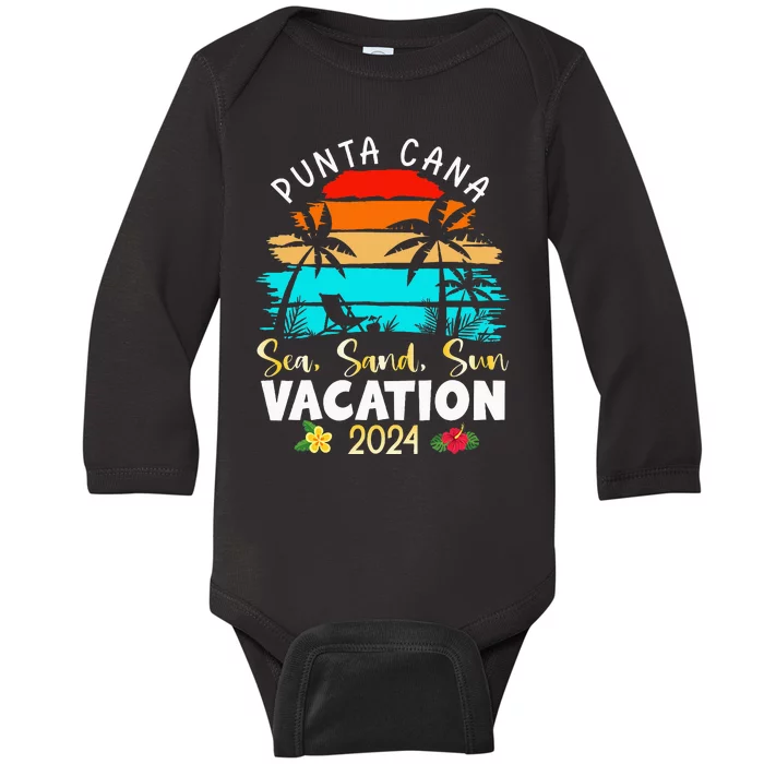 Punta Cana Trip 2024 Beach Vacation Summer Holliday Match Baby Long Sleeve Bodysuit